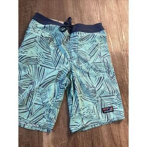 Patagonia Board Shorts‎ Men's 30 Green Hawaiian Floral Swim Trunks Unlined